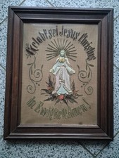 Altes Stickerei Heiligenbild